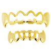 14K Gold Plated Grillz 4 Full Open Face Vampire Fangs Set