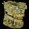 14K Gold Plated Grillz 4 Full Open Face Vampire Fangs Set