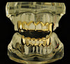 14K Gold Plated Grillz 4 Full Open Face Vampire Fangs Set