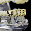 14K Gold Plated Grillz Four Open Face Diamond-Cut 4 Windows Bottom Teeth