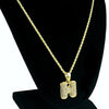 14K Gold Plated H Letter Micro Chain Rope Necklace