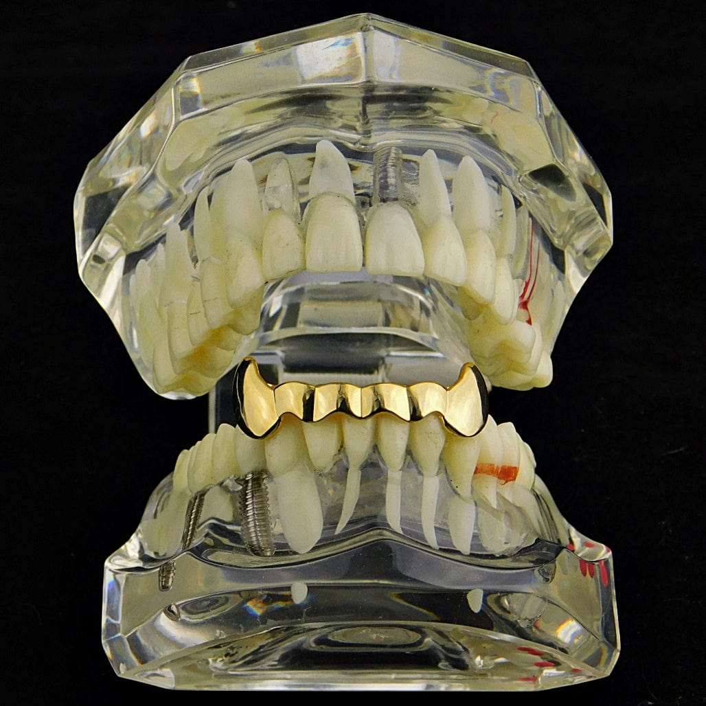 14K Gold Plated Half Bottom Teeth Vampire Fangs Grillz