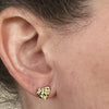 14k Gold Plated Heart Shape "Gold Nugget" Small Stud Earrings