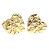 14k Gold Plated Heart Shape "Gold Nugget" Small Stud Earrings