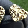 14k Gold Plated Heart Shape "Gold Nugget" Small Stud Earrings