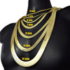 14K Gold Plated Herringbone Chain Necklace 20" x 14mm
