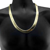 14K Gold Plated Herringbone Chain Necklace 24" x 14mm