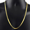 14K Gold Plated Herringbone Chain Necklace 24" x 4mm