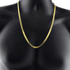14K Gold Plated Herringbone Chain Necklace 24" x 5mm