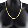 14K Gold Plated Herringbone Chain Necklace 24" x 7mm