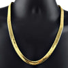 14K Gold Plated Herringbone Chain Necklace 24" x 9mm