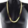 14K Gold Plated Herringbone Chain Necklace 30" x 11mm