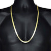 14K Gold Plated Herringbone Chain Necklace 30" x 7mm