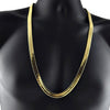 14K Gold Plated Herringbone Chain Necklace 30" x 9mm