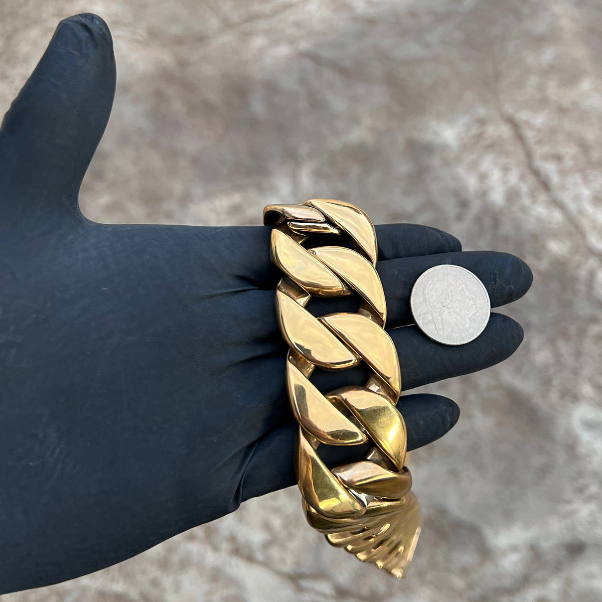 14K Gold Plated Huge Cuban Chain 316L Stainless Steel 30MM 24