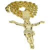 14K Gold Plated Huge Jesus Body 4.5" Pendant Rope Chain Necklace 30"