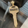 14K Gold Plated Huge Kingdom Key Pendant Iced Flooded Out