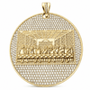 14K Gold Plated Huge Last Supper Flat Iced Blinged Out Pendant