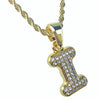 14K Gold Plated I Letter Micro Chain Rope Necklace