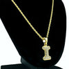 14K Gold Plated I Letter Micro Chain Rope Necklace