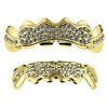 14K Gold Plated Iced Bling Cluster Teeth Grillz Set