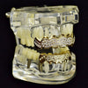 14K Gold Plated Iced Bling Cluster Teeth Grillz Set