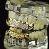 14K Gold Plated Iced Bling Cluster Teeth Grillz Set