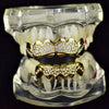 14K Gold Plated Iced Bling Cluster Teeth Grillz Set