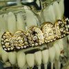 14K Gold Plated Iced Crown Top Teeth Grillz