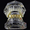 14K Gold Plated Iced CZ 4 Open Bottom Vampire Fangs Grillz