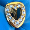 14k Gold Plated Iced CZ Bottom Heart-Shaped Single Tooth Cap