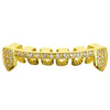 14K Gold Plated Iced CZ Bottom Teeth Slim Half Grillz