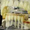 14K Gold Plated Iced CZ Bottom Teeth Slim Half Grillz