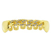 14K Gold Plated Iced CZ Cuban Link Bottom Teeth Grillz