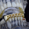 14K Gold Plated Iced CZ Cuban Link Bottom Teeth Grillz