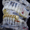 14K Gold Plated Iced CZ Cuban Link Bottom Teeth Grillz