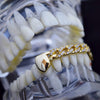 14K Gold Plated Iced CZ Cuban Link Bottom Teeth Grillz