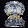 14K Gold Plated Iced CZ Cuban Link Bottom Teeth Grillz