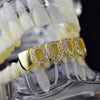 14K Gold Plated Iced CZ Four Open Face Bottom Teeth Grillz