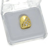 14k Gold Plated Iced CZ Half Stone Top Tooth Single Cap