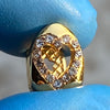 14k Gold Plated Iced CZ Open Top Heart Cap