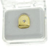 14K Gold Plated Iced CZ Single Stone Top Tooth Cap