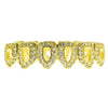 14K Gold Plated Iced CZ Six Open Face Bottom Teeth Grillz