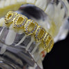 14K Gold Plated Iced CZ Six Open Face Bottom Teeth Grillz