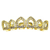 14K Gold Plated Iced CZ Six Open Face Top Teeth Grillz
