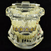 14K Gold Plated Iced CZ Six Open Face Top Teeth Grillz