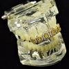 14K Gold Plated Iced CZ Six Open Face Top Teeth Grillz