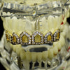 14K Gold Plated Iced CZ Six Open Face Top Teeth Grillz