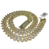 14K Gold Plated  Iced CZ Zigzag Chain Necklace 18"