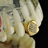 14K Gold Plated Iced Diamond Shaped Single Cap Top Tooth